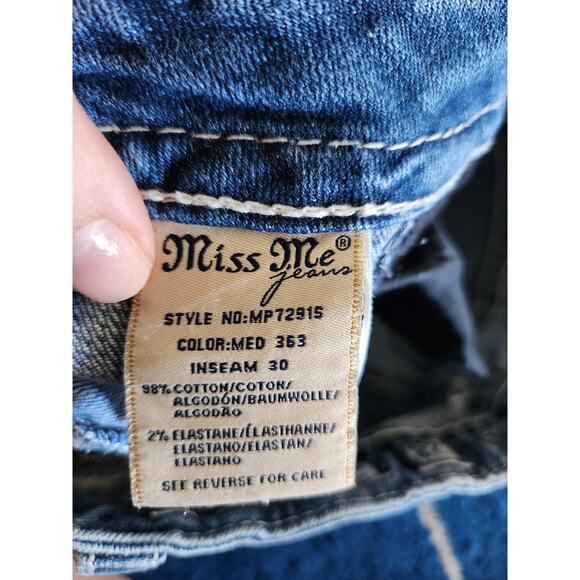 Miss Me Mid Rise Skinny Light Wash Embellished Denim Jeans-28 - Picture 11 of 11